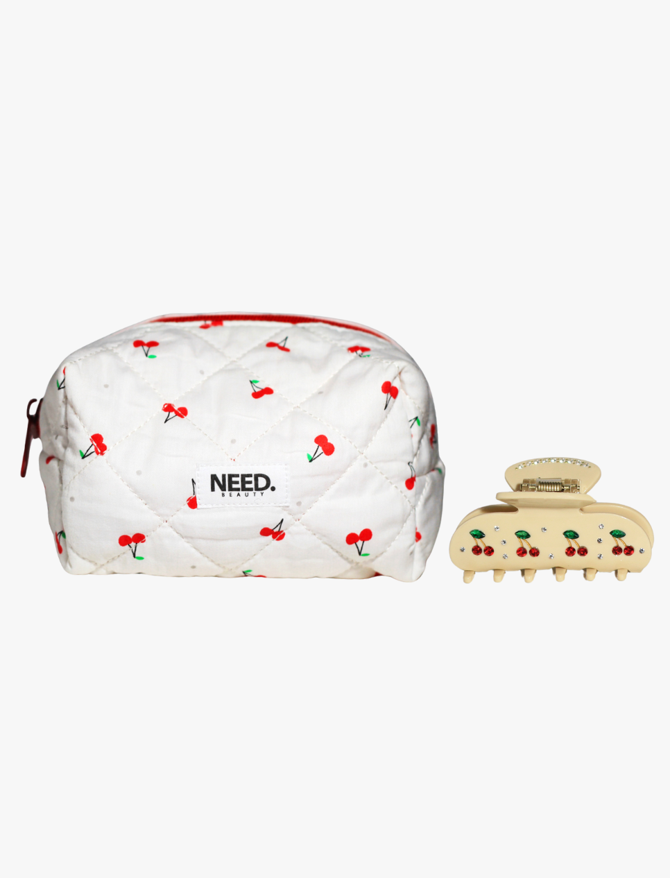 Need Beauty Cherry Pouch + Hair Clip Duo