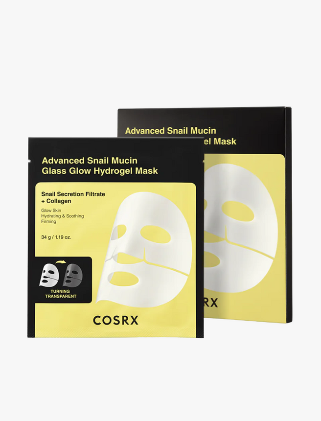 Advanced Snail Mucin Glass Glow Hydrogel Mask (3 mascarillas)