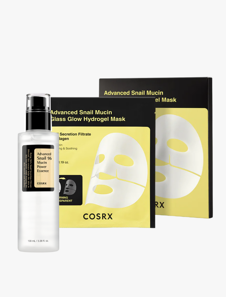 Snail Mucin Hydrogel Mask + Essence Kit (3 mascarillas + esencia)